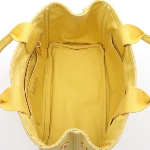 Prada Tote Bag Canapa Mini Bn2439 Yellow Canvas Canapa Tote - Picture 3 of 10
